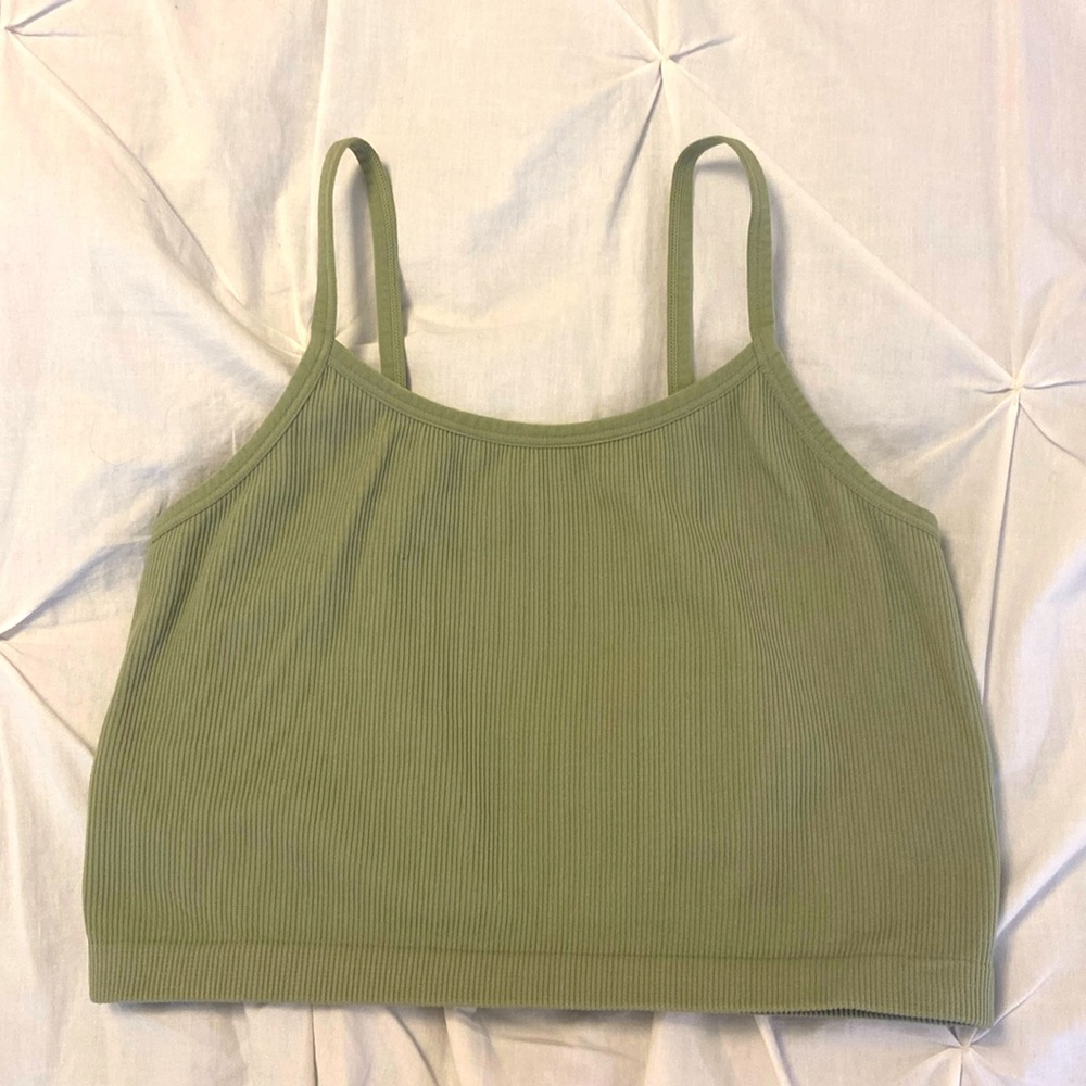 sage green crop top